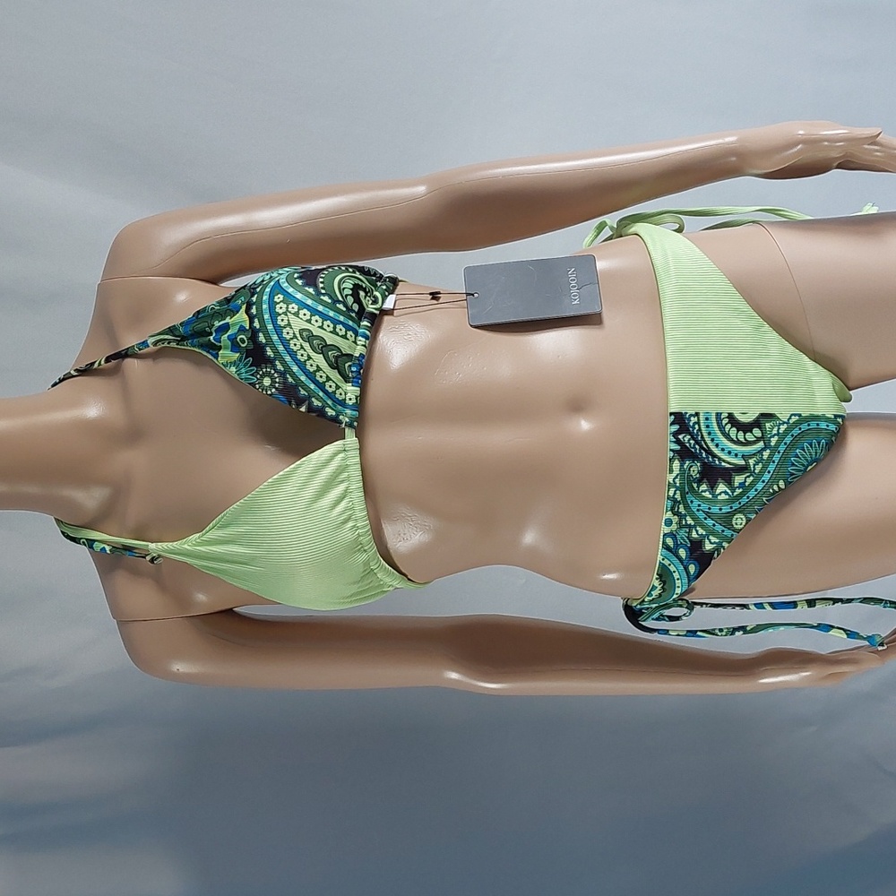 Bikini womens swimsuit two piece Green‎ size XL